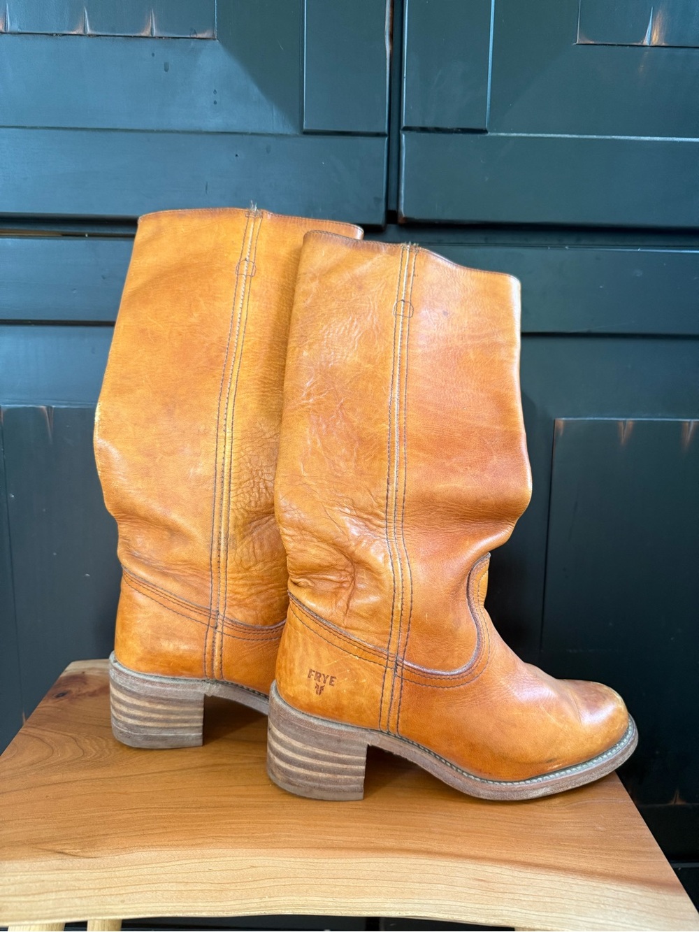 Frye Women's Cognac Leather Mid-Calf Boots